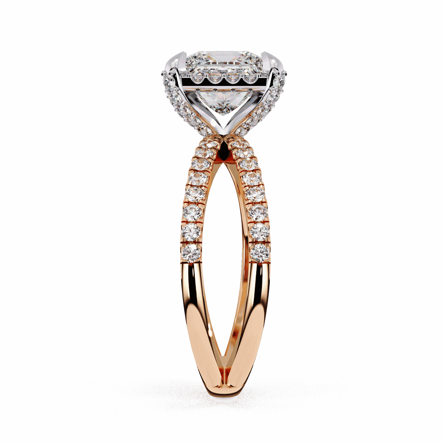 2.25 Carat Princess Hidden Halo Solitaire Ring in Moissanite | House of Estara