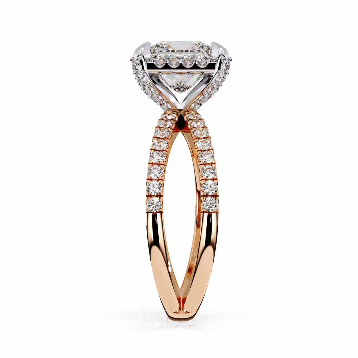 2.25 Carat Princess Hidden Halo Solitaire Ring in Moissanite | House of Estara