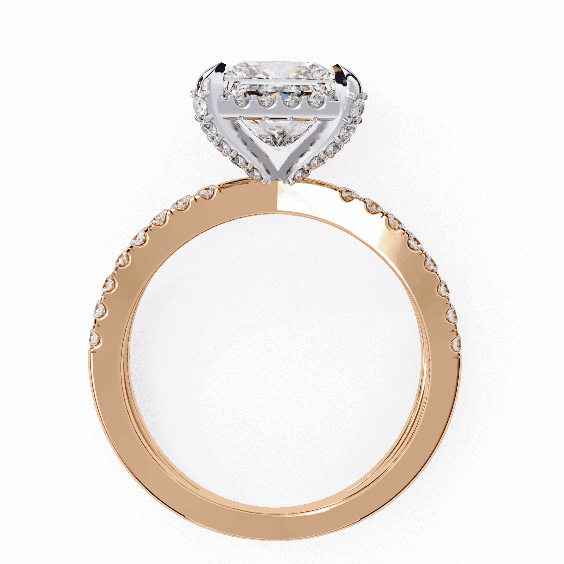 2.25 Carat Princess Hidden Halo Solitaire Ring in Moissanite | House of Estara