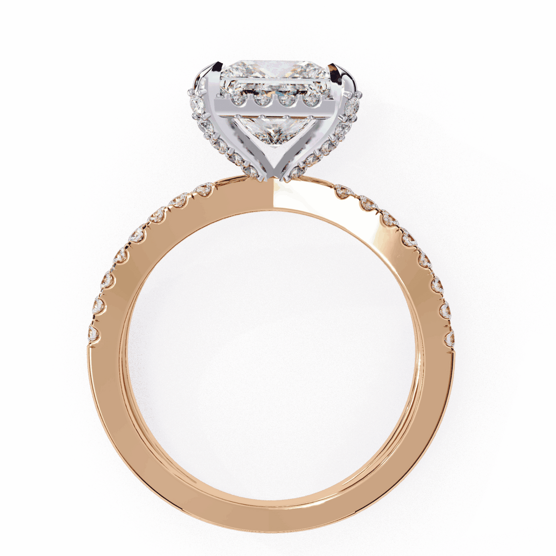 2.25 Carat Princess Hidden Halo Solitaire Ring in Moissanite | House of Estara