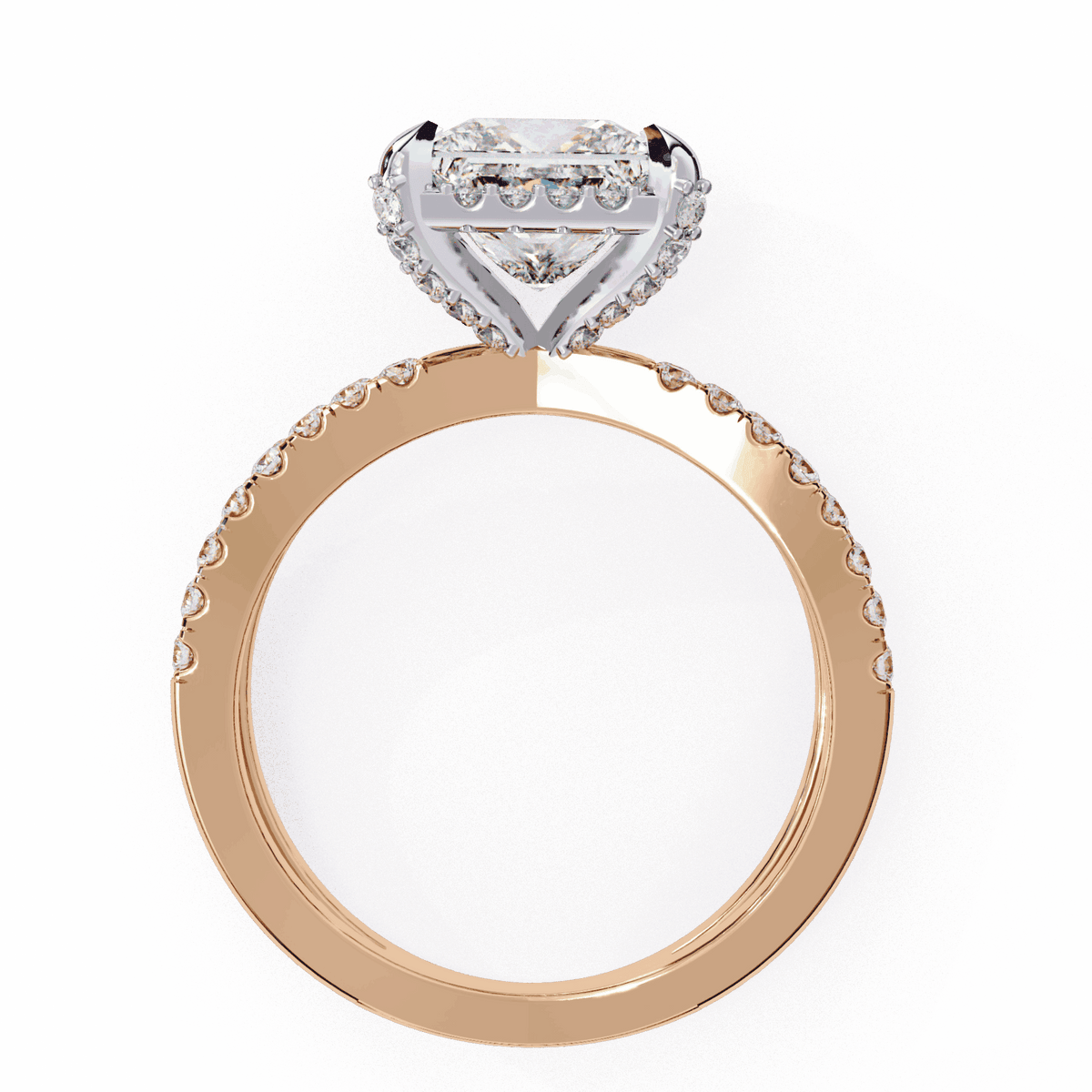 2.25 Carat Princess Hidden Halo Solitaire Ring in Moissanite | House of Estara