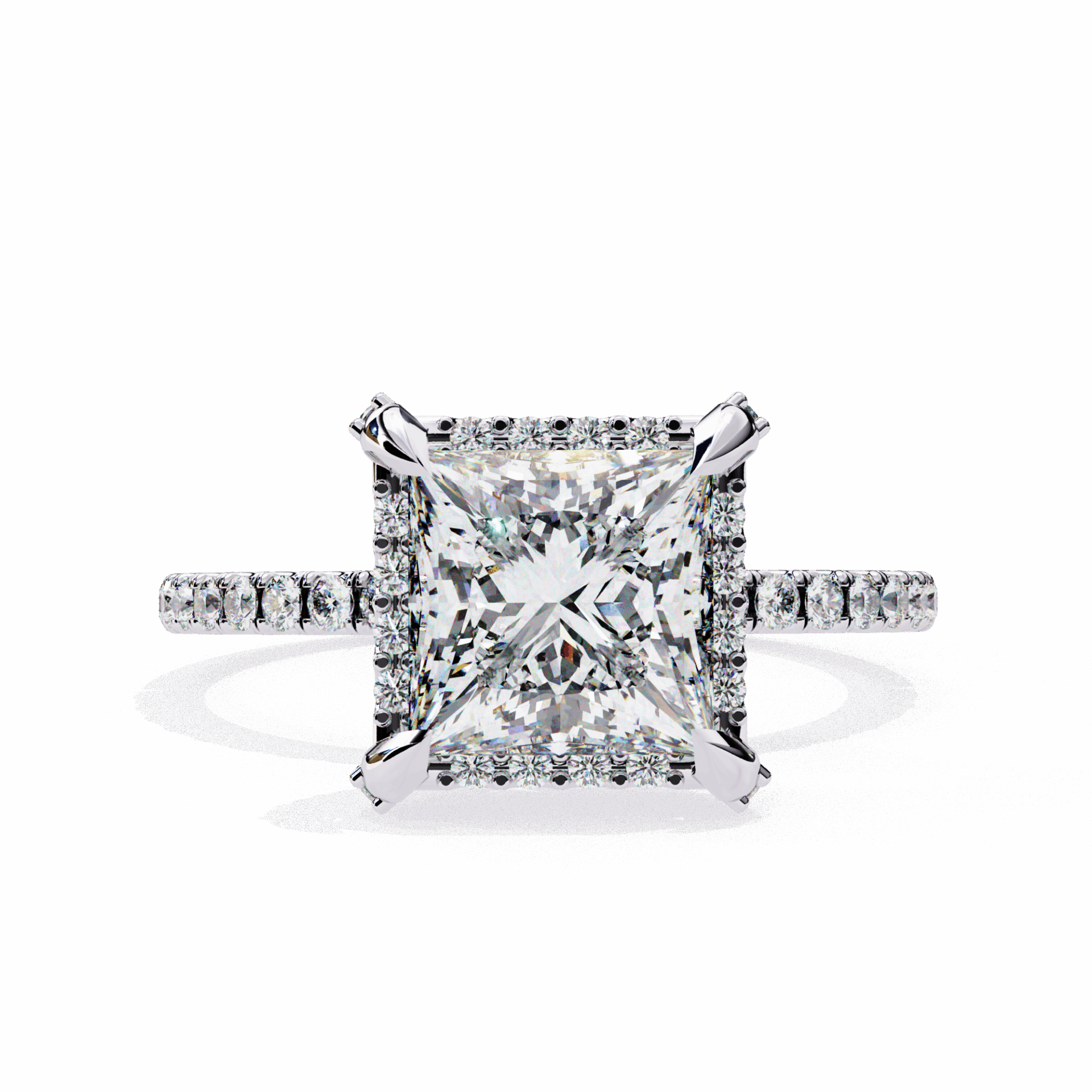 2.5 Carat Princess Hidden Halo Solitaire Ring in Moissanite | House of Estara