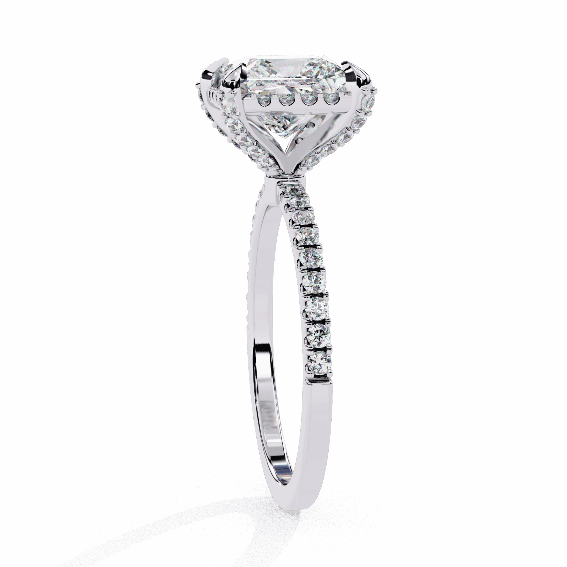 2.5 Carat Princess Hidden Halo Solitaire Ring in Moissanite | House of Estara