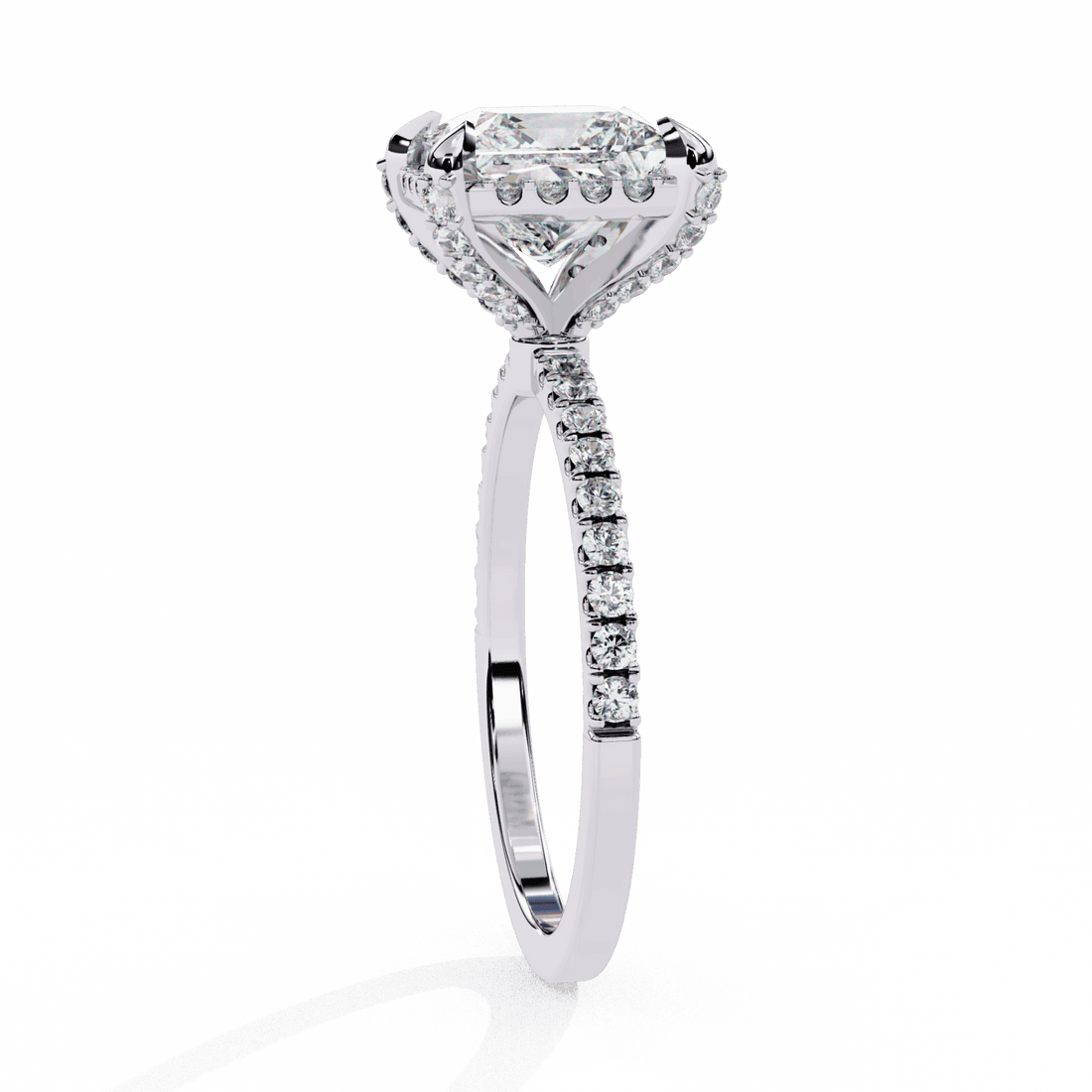 2.5 Carat Princess Hidden Halo Solitaire Ring in Moissanite | House of Estara
