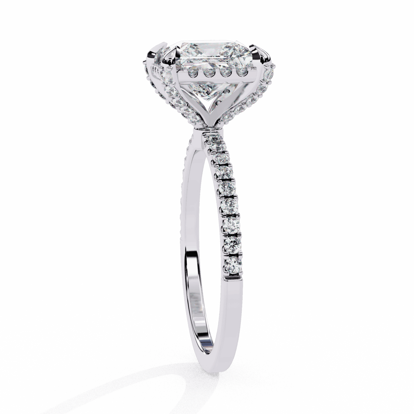 2.5 Carat Princess Hidden Halo Solitaire Ring in Moissanite | House of Estara