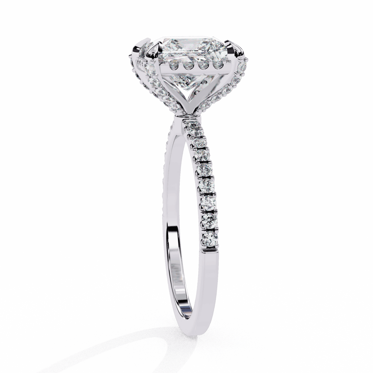2.5 Carat Princess Hidden Halo Solitaire Ring in Moissanite | House of Estara