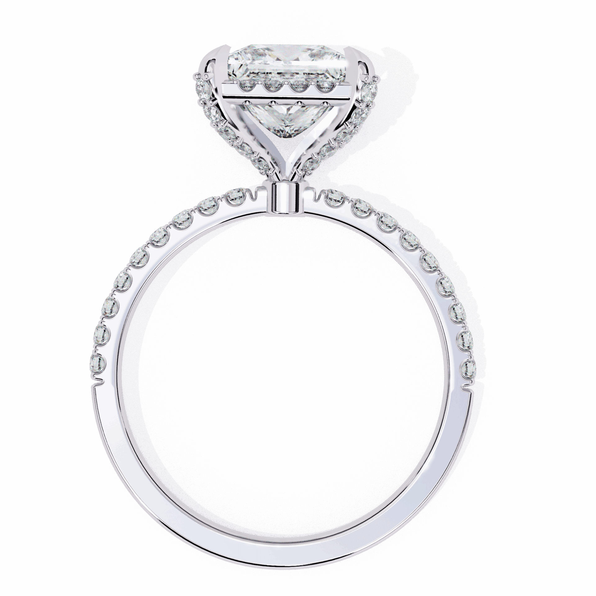 2.5 Carat Princess Hidden Halo Solitaire Ring in Moissanite | House of Estara