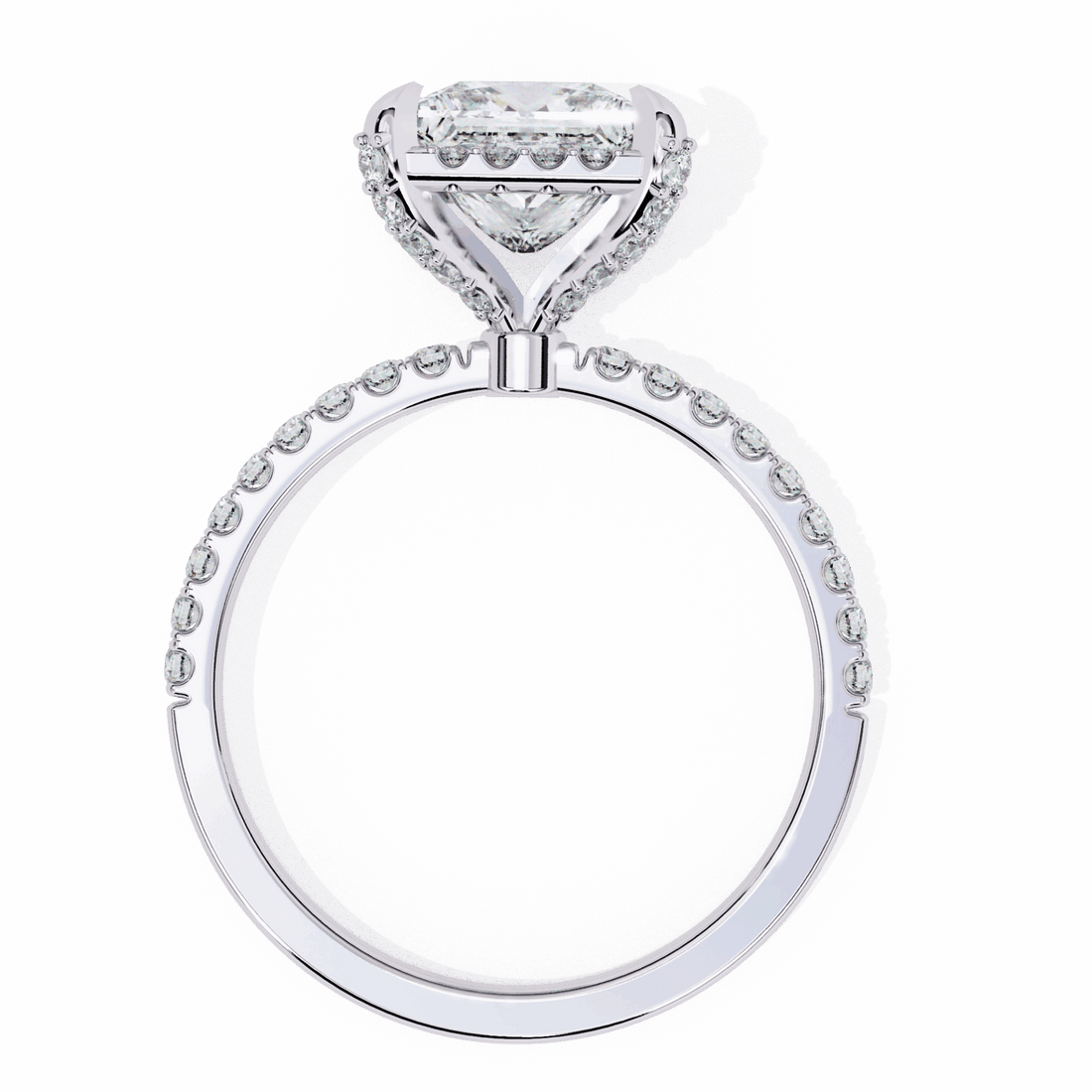 2.5 Carat Princess Hidden Halo Solitaire Ring in Moissanite | House of Estara