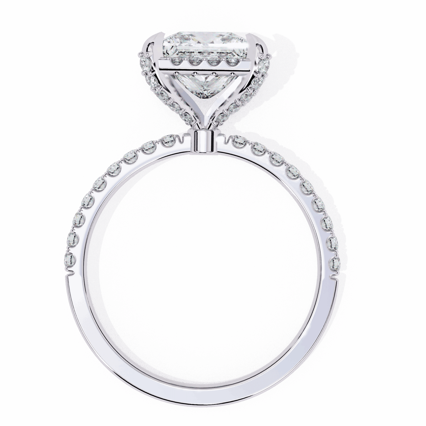 2.5 Carat Princess Hidden Halo Solitaire Ring in Moissanite | House of Estara