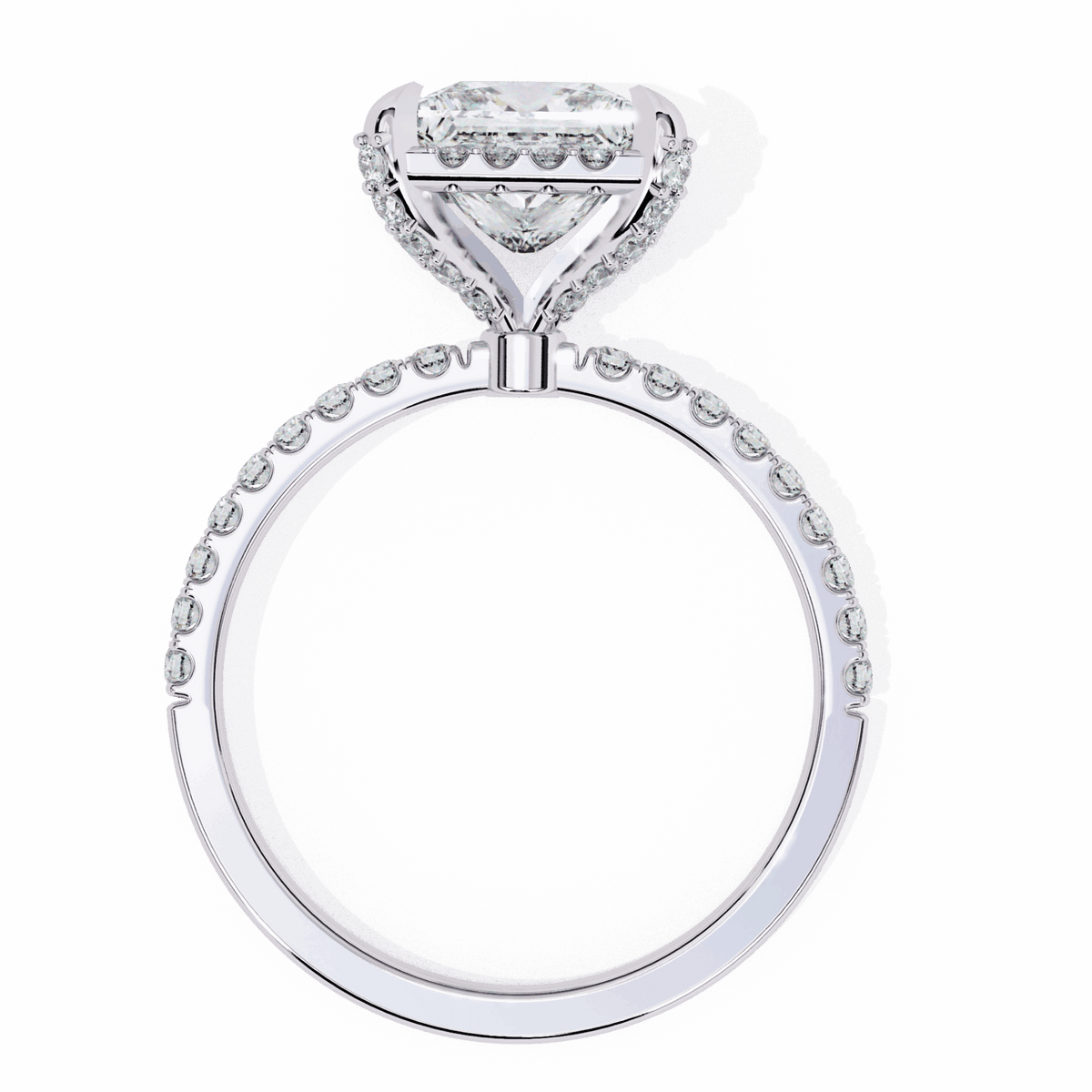 2.5 Carat Princess Hidden Halo Solitaire Ring in Moissanite | House of Estara