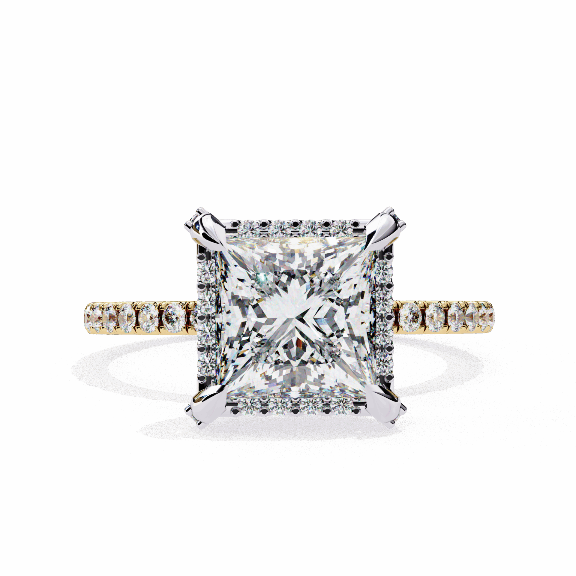 2.5 Carat Princess Hidden Halo Solitaire Ring in Moissanite | House of Estara