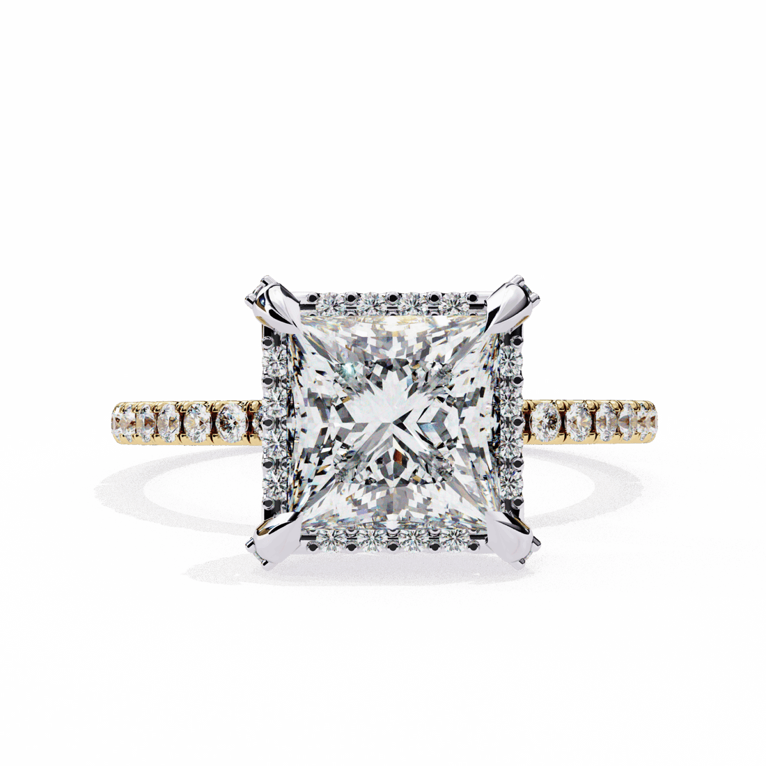 2.5 Carat Princess Hidden Halo Solitaire Ring in Moissanite | House of Estara