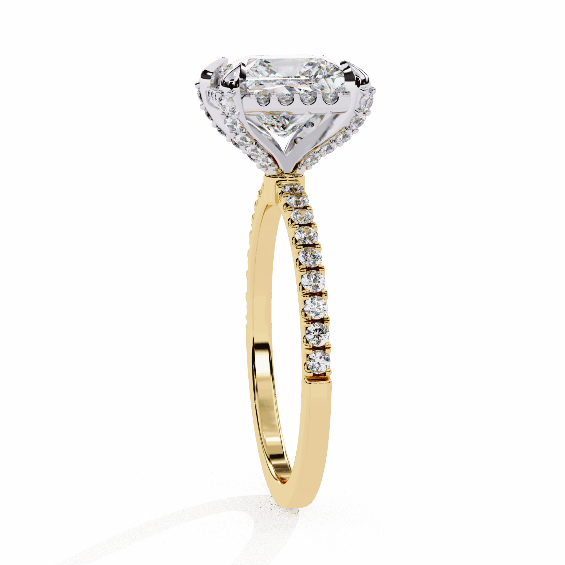 2.5 Carat Princess Hidden Halo Solitaire Ring in Moissanite | House of Estara