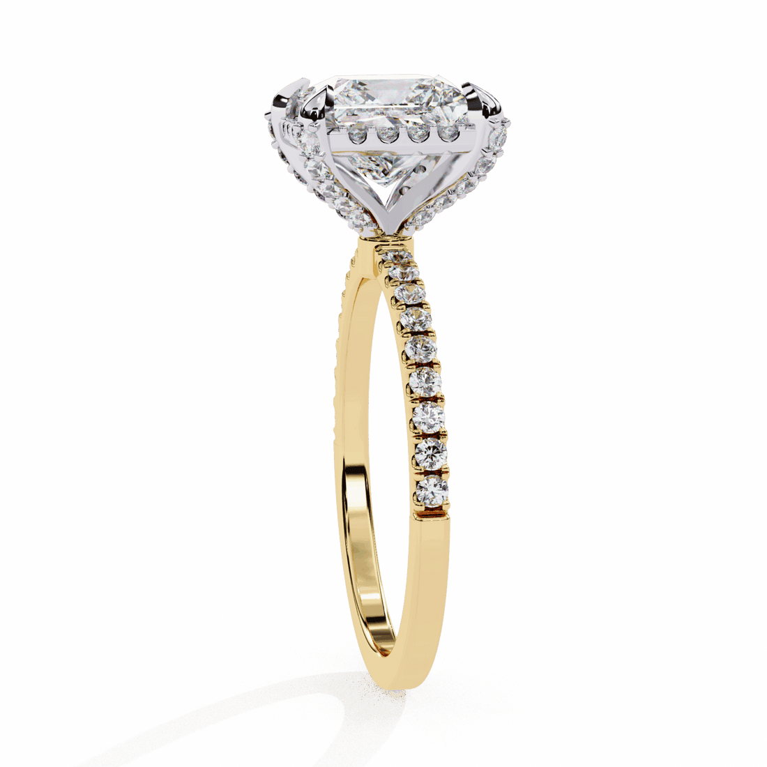 2.5 Carat Princess Hidden Halo Solitaire Ring in Moissanite | House of Estara