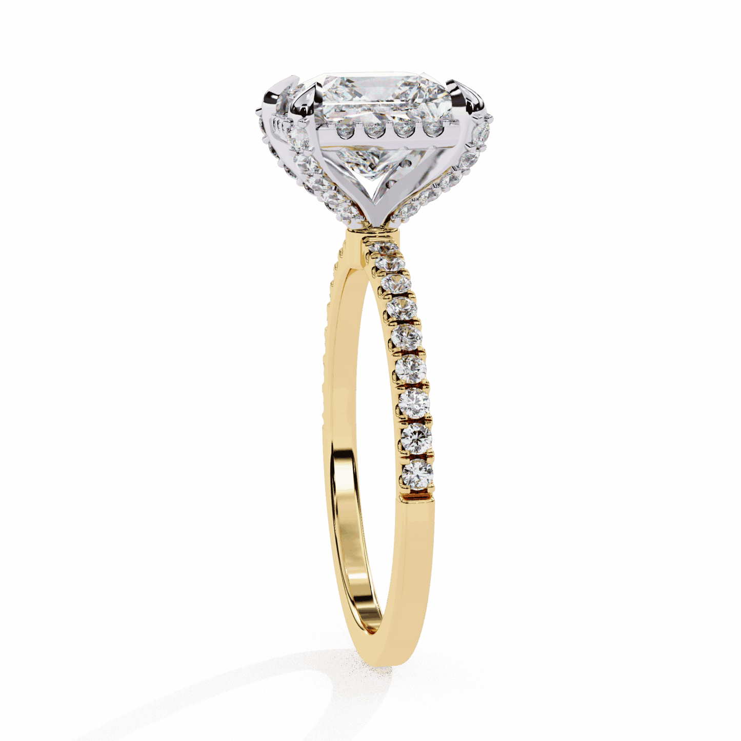 2.5 Carat Princess Hidden Halo Solitaire Ring in Moissanite | House of Estara