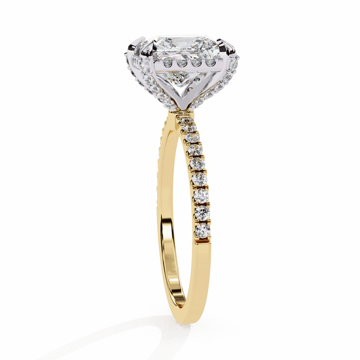 2.5 Carat Princess Hidden Halo Solitaire Ring in Moissanite | House of Estara