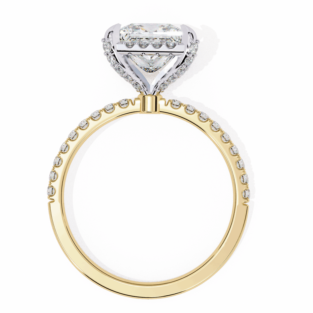 2.5 Carat Princess Hidden Halo Solitaire Ring in Moissanite | House of Estara