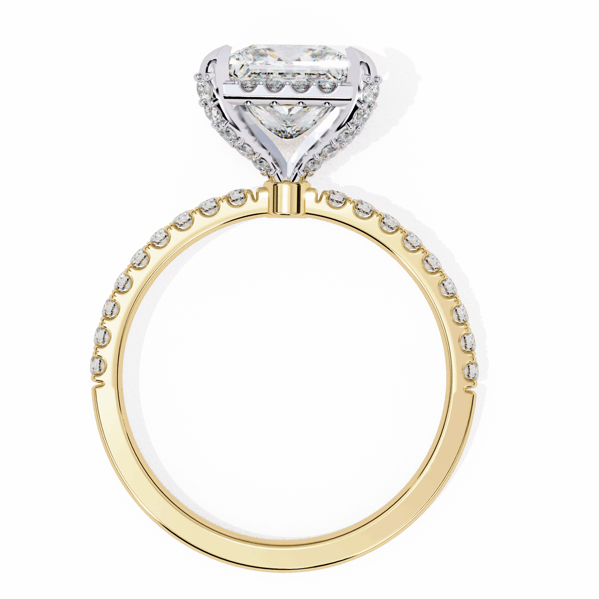 2.5 Carat Princess Hidden Halo Solitaire Ring in Moissanite | House of Estara