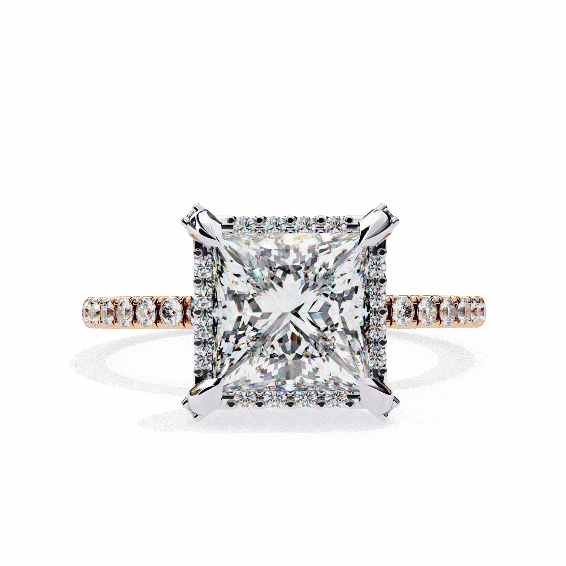 2.5 Carat Princess Hidden Halo Solitaire Ring in Moissanite | House of Estara