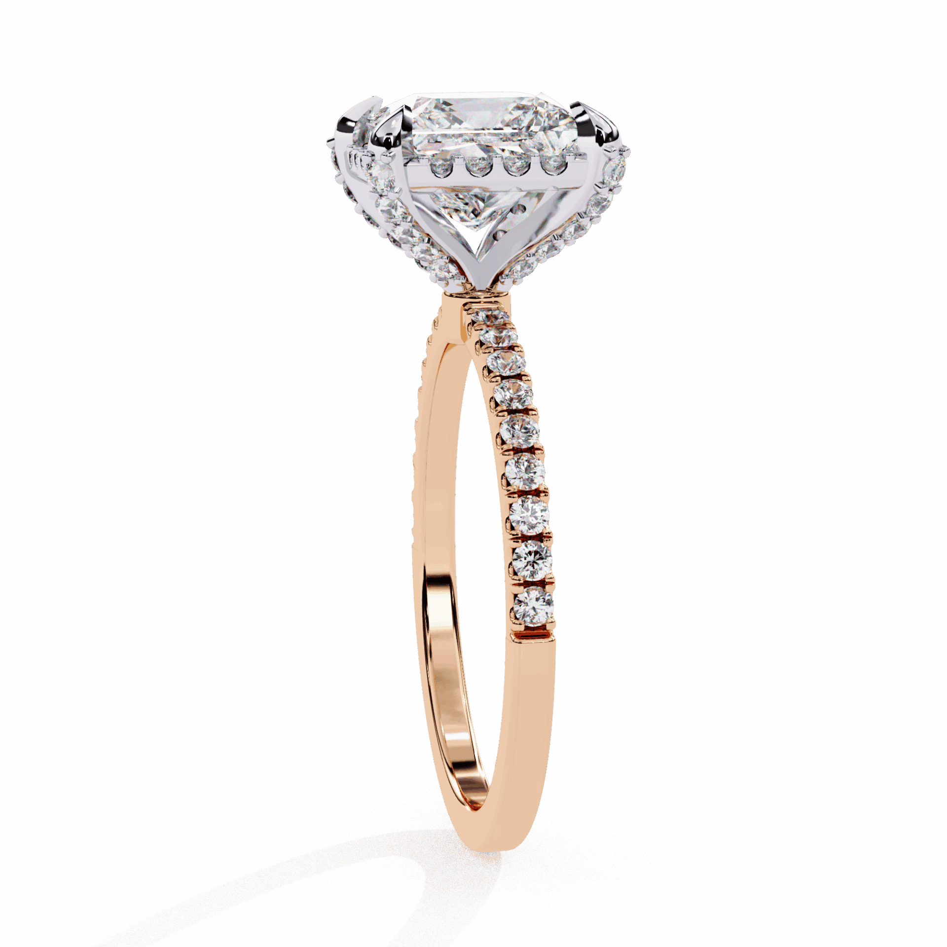 2.5 Carat Princess Hidden Halo Solitaire Ring in Moissanite | House of Estara