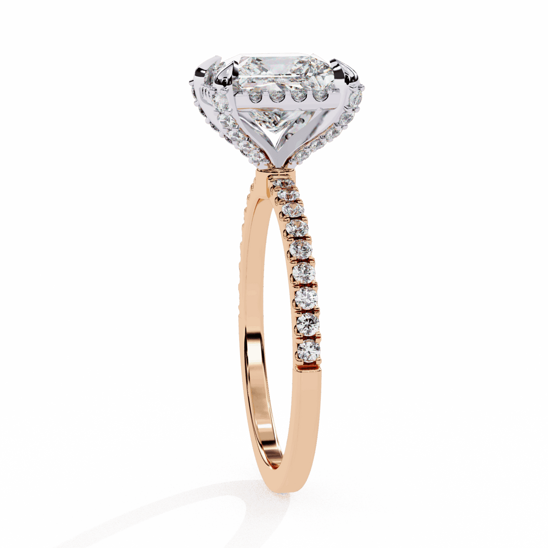 2.5 Carat Princess Hidden Halo Solitaire Ring in Moissanite | House of Estara