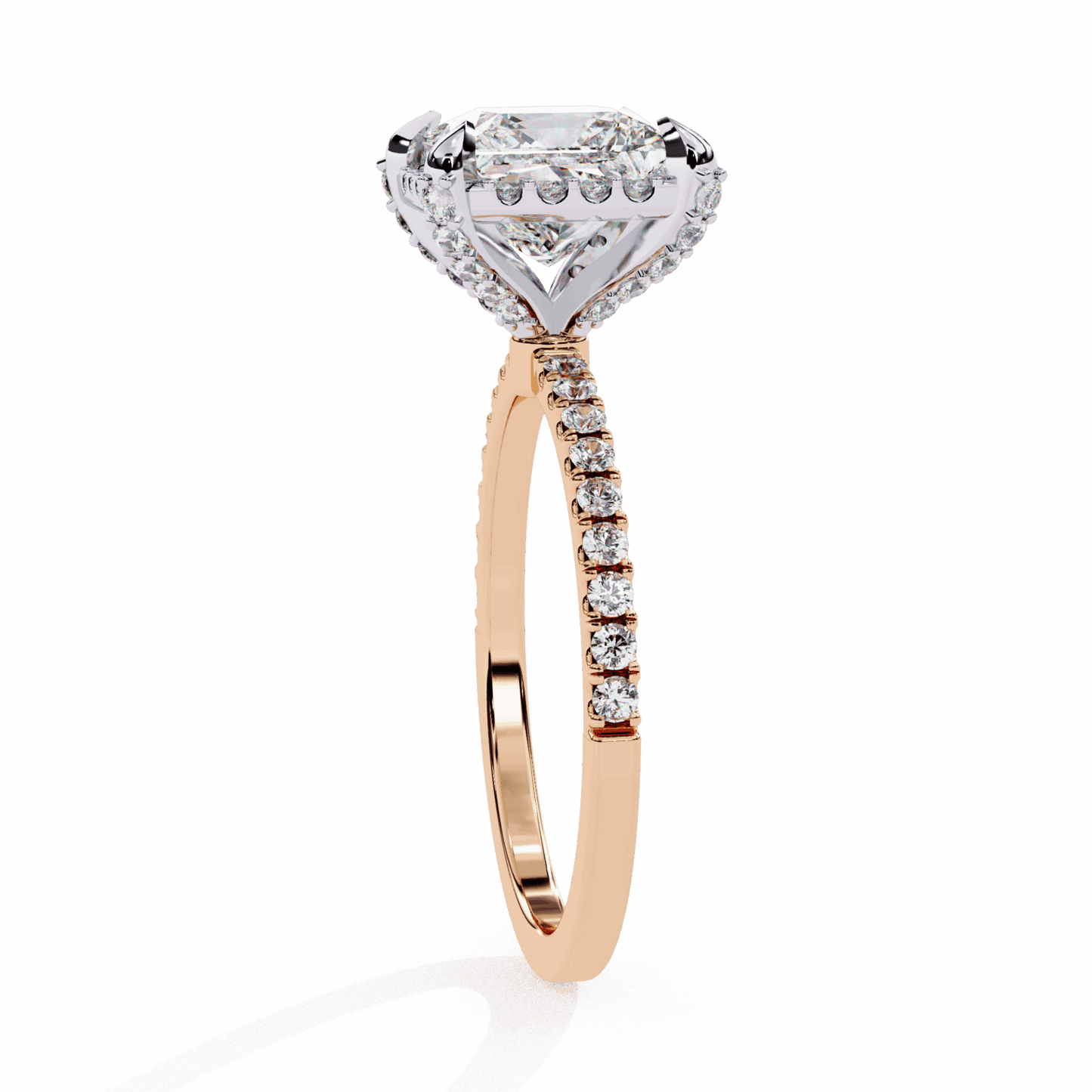 2.5 Carat Princess Hidden Halo Solitaire Ring in Moissanite | House of Estara