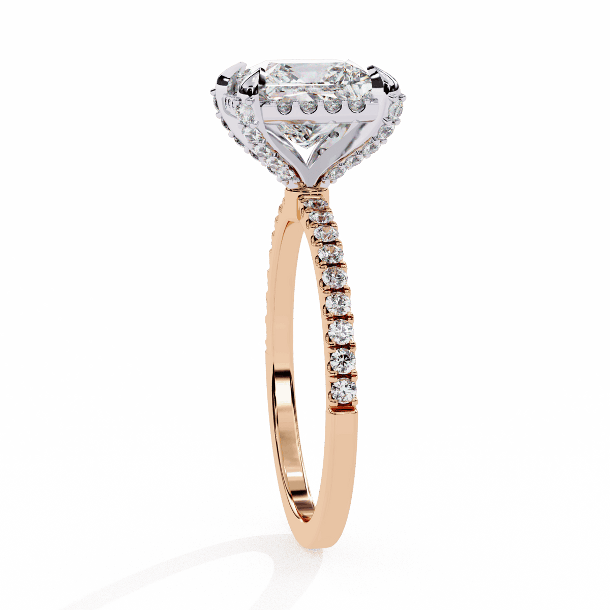 2.5 Carat Princess Hidden Halo Solitaire Ring in Moissanite | House of Estara