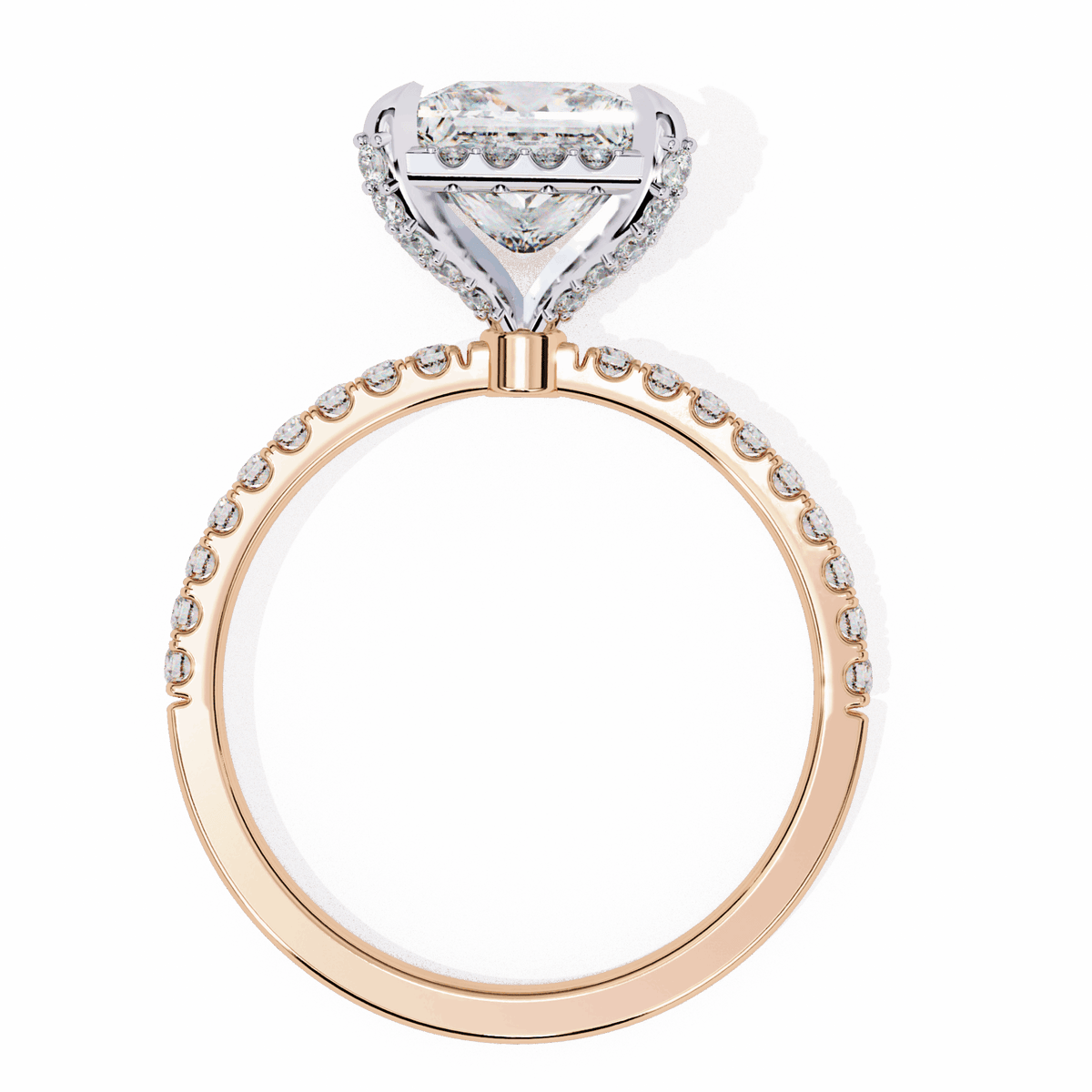 2.5 Carat Princess Hidden Halo Solitaire Ring in Moissanite | House of Estara