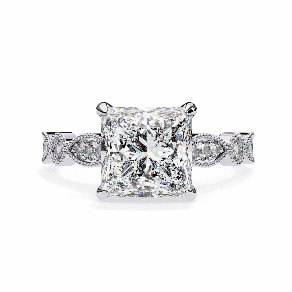 Princess Vintage Milgrain Hidden Halo
