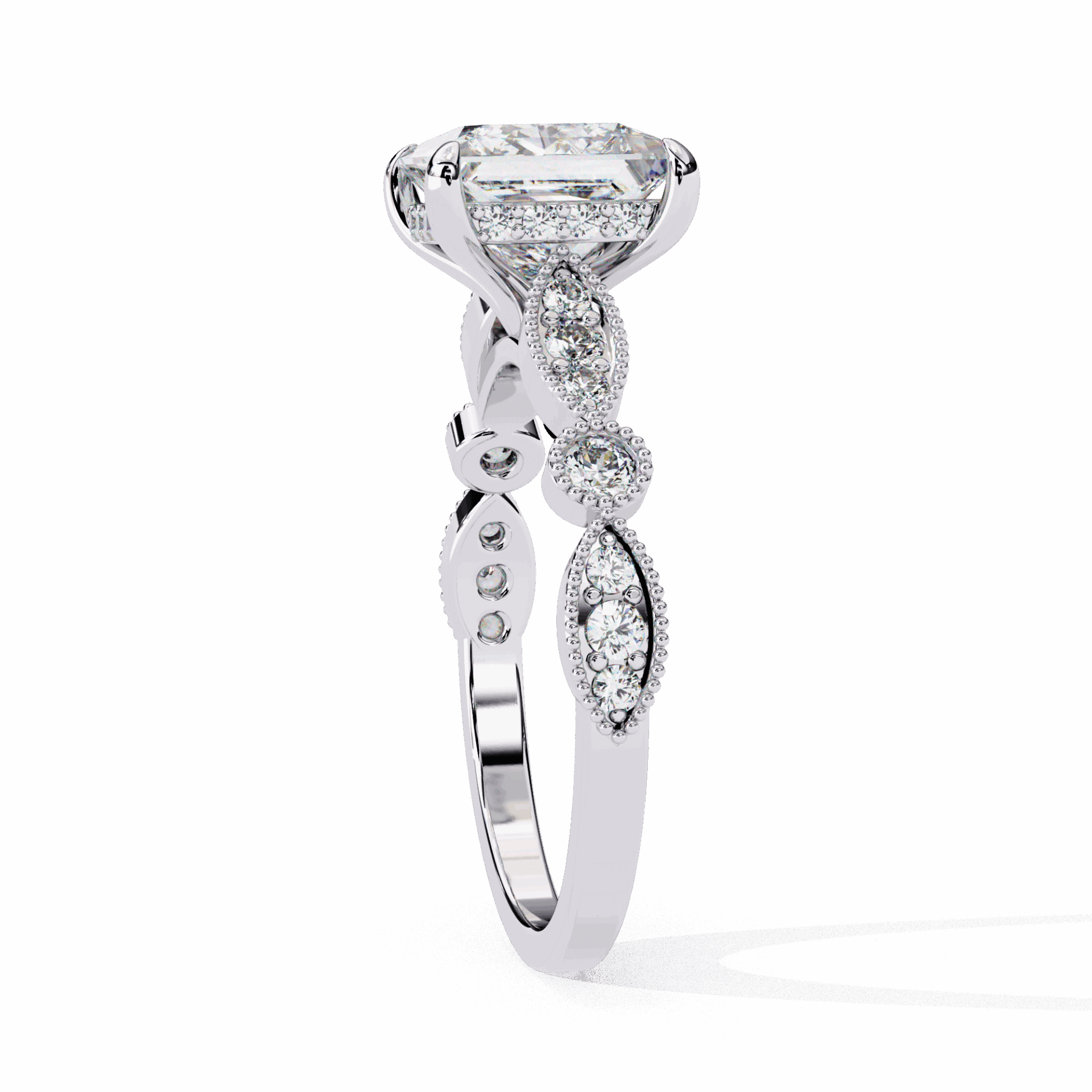 2.5 Carat Princess Bezel Setting Solitaire Ring in Moissanite | House of Estara