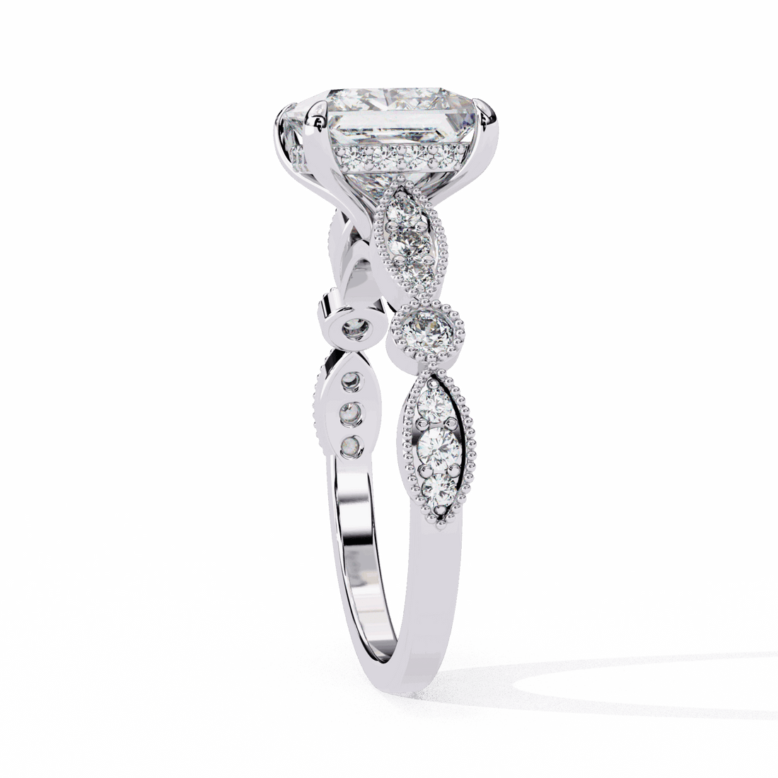 2.5 Carat Princess Bezel Setting Solitaire Ring in Moissanite | House of Estara