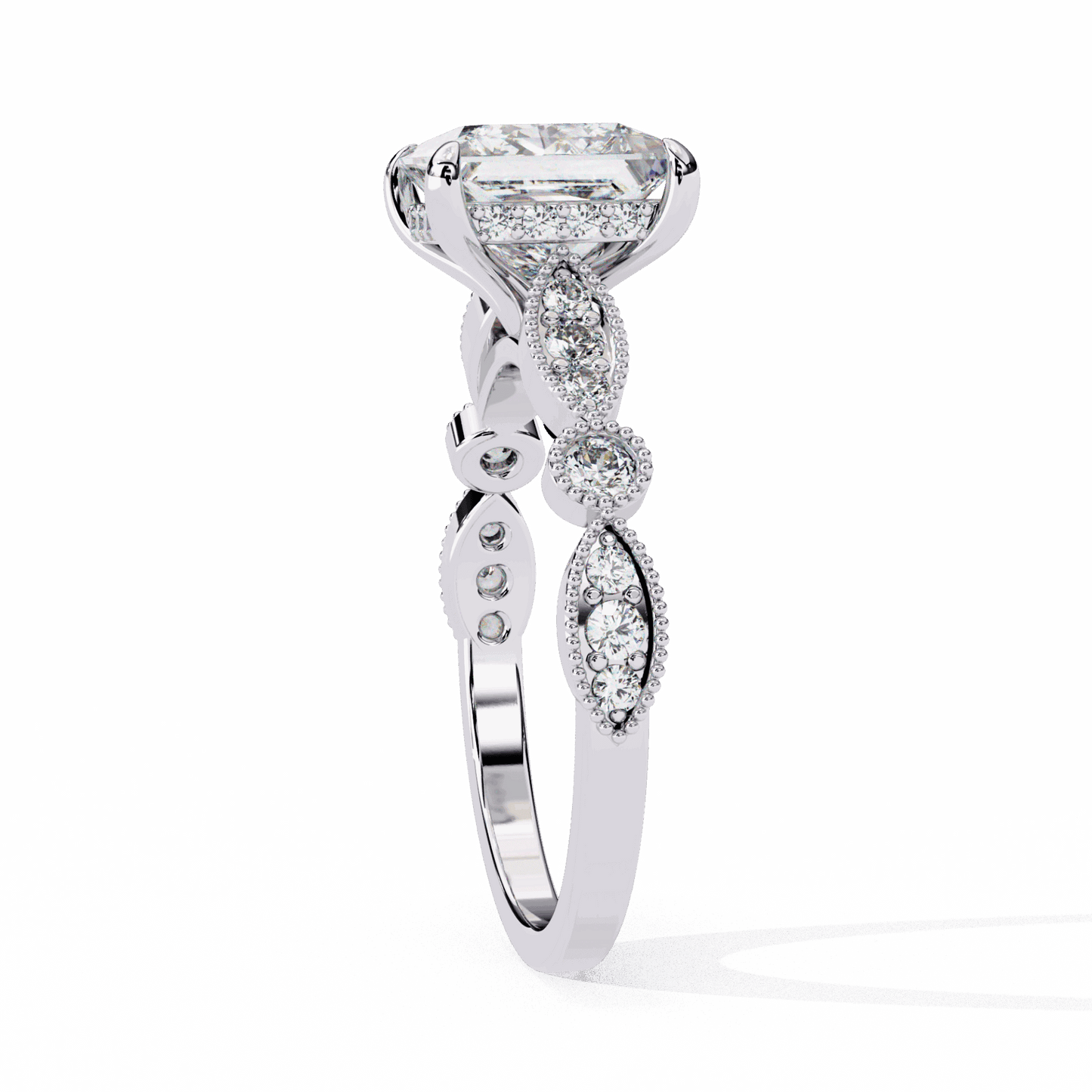2.5 Carat Princess Bezel Setting Solitaire Ring in Moissanite | House of Estara