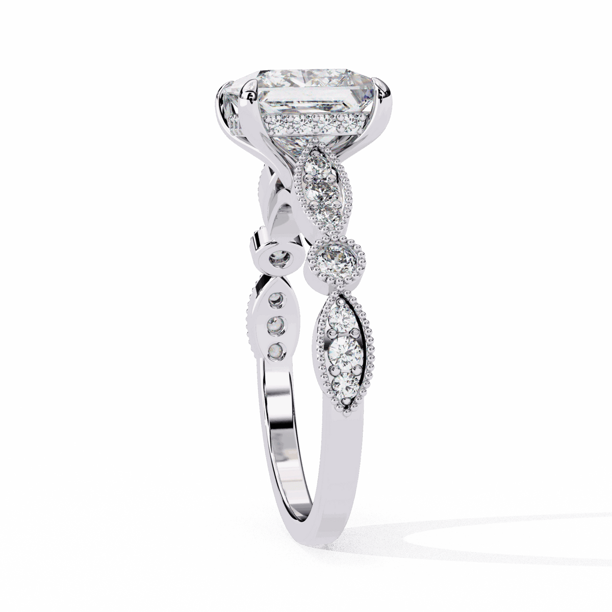 2.5 Carat Princess Bezel Setting Solitaire Ring in Moissanite | House of Estara