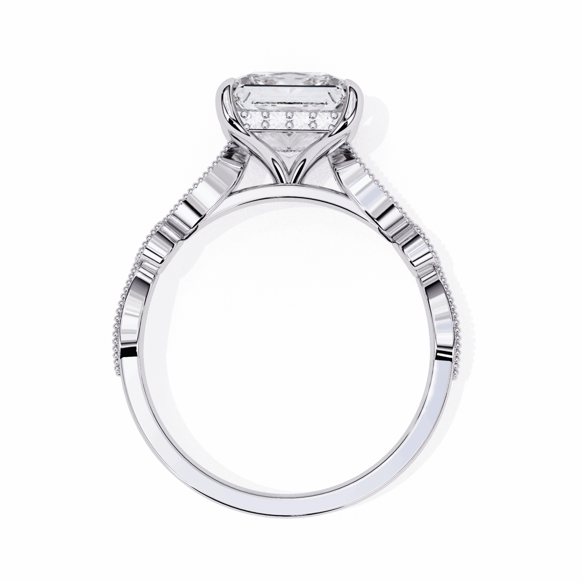 2.5 Carat Princess Bezel Setting Solitaire Ring in Moissanite | House of Estara