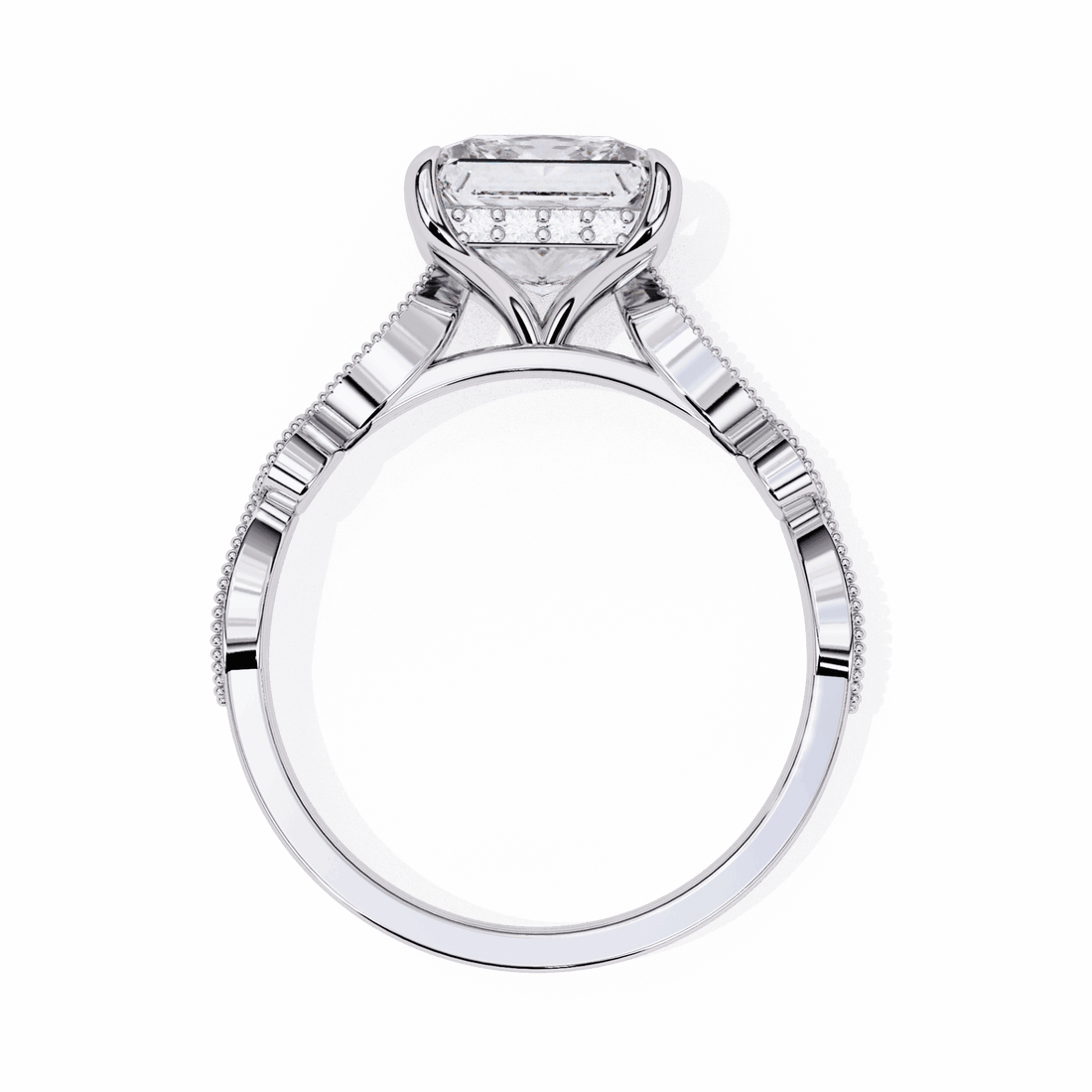 2.5 Carat Princess Bezel Setting Solitaire Ring in Moissanite | House of Estara