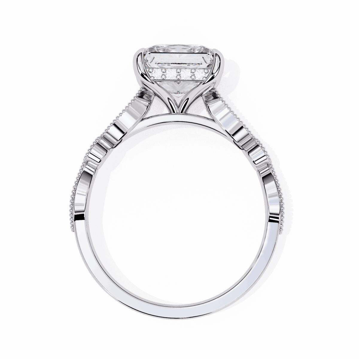 2.5 Carat Princess Bezel Setting Solitaire Ring in Moissanite | House of Estara