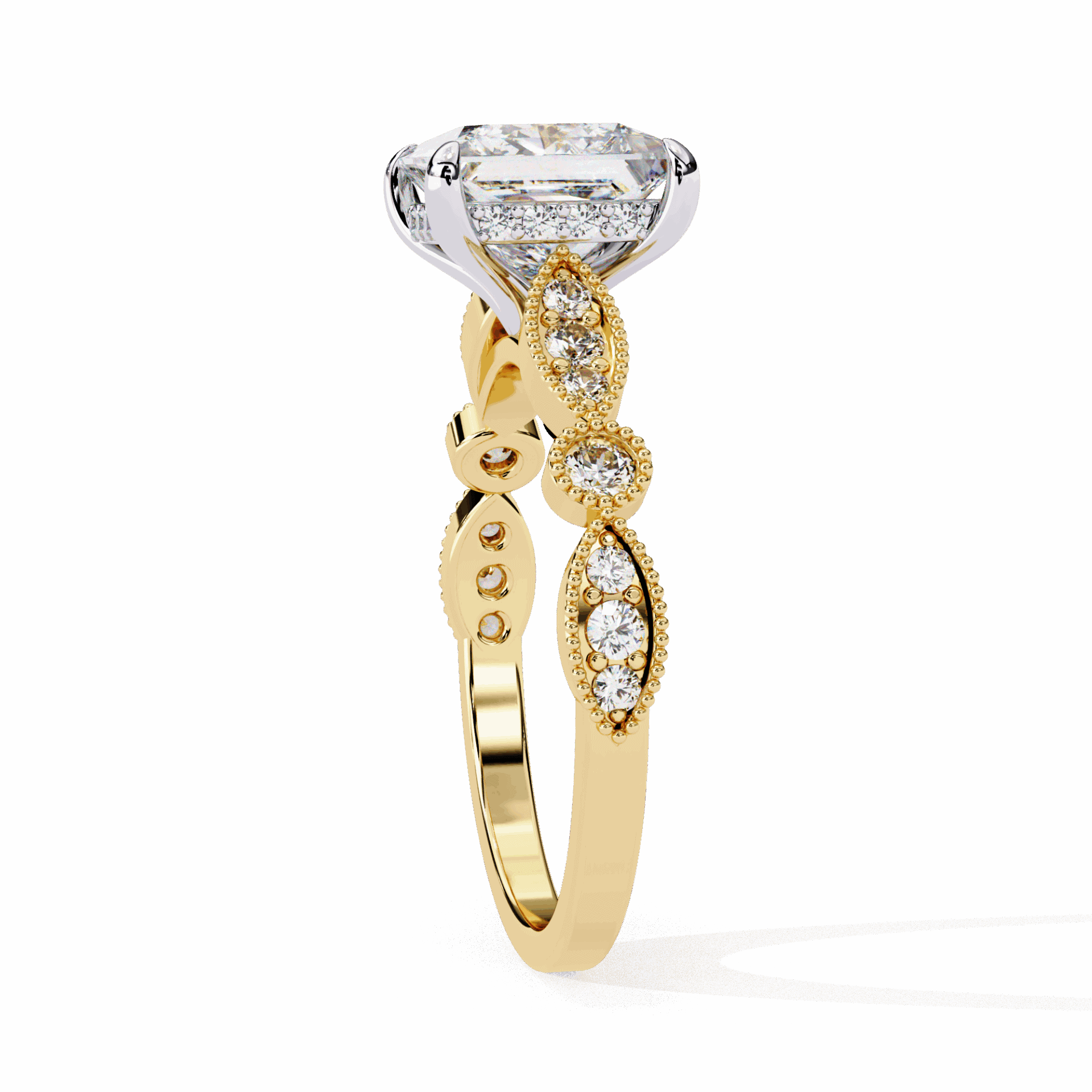 2.5 Carat Princess Bezel Setting Solitaire Ring in Moissanite | House of Estara
