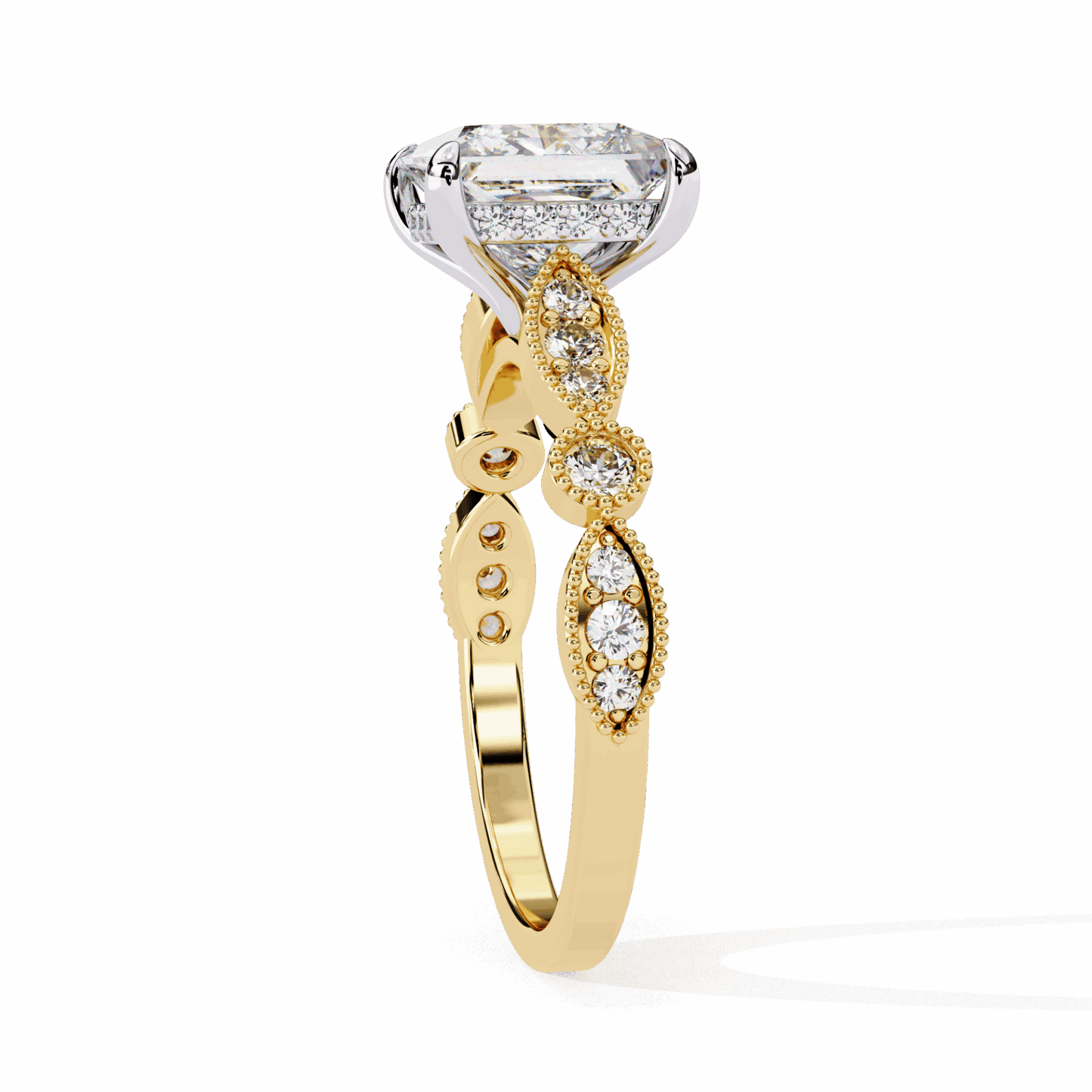 2.5 Carat Princess Bezel Setting Solitaire Ring in Moissanite | House of Estara