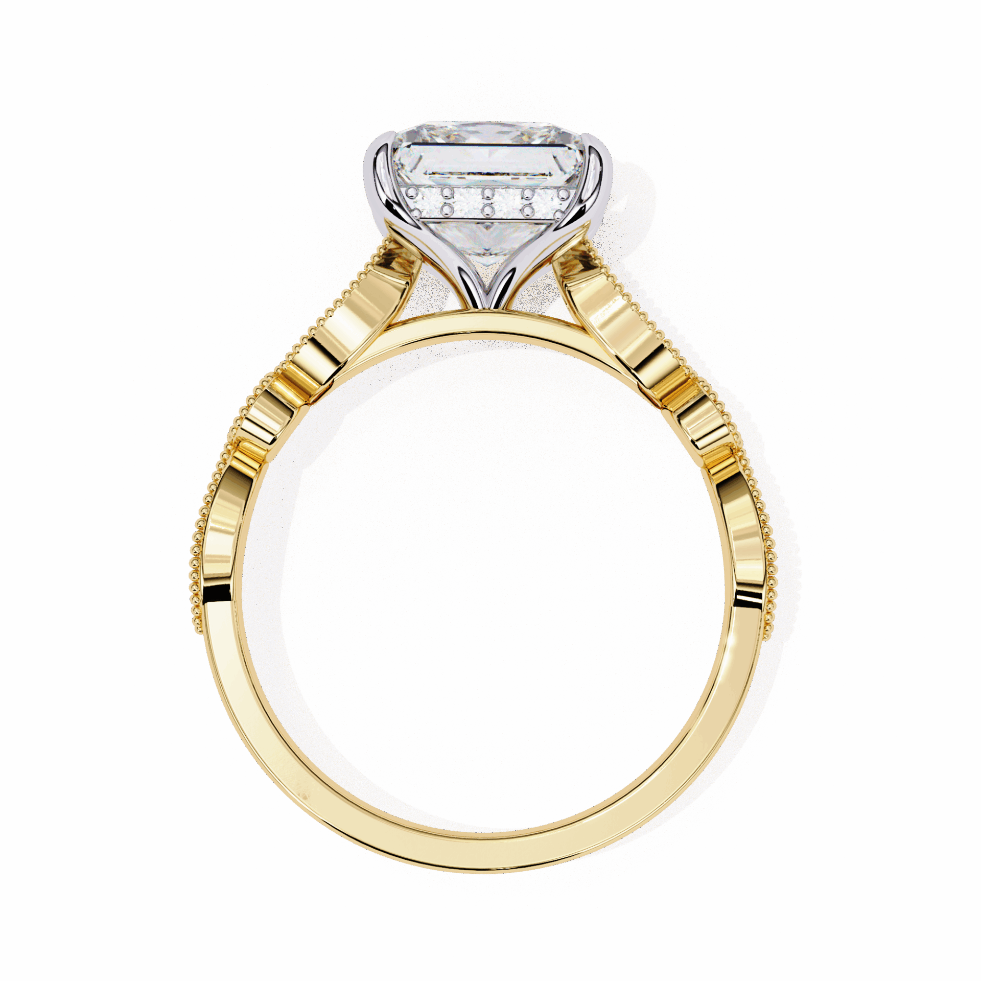 2.5 Carat Princess Bezel Setting Solitaire Ring in Moissanite | House of Estara