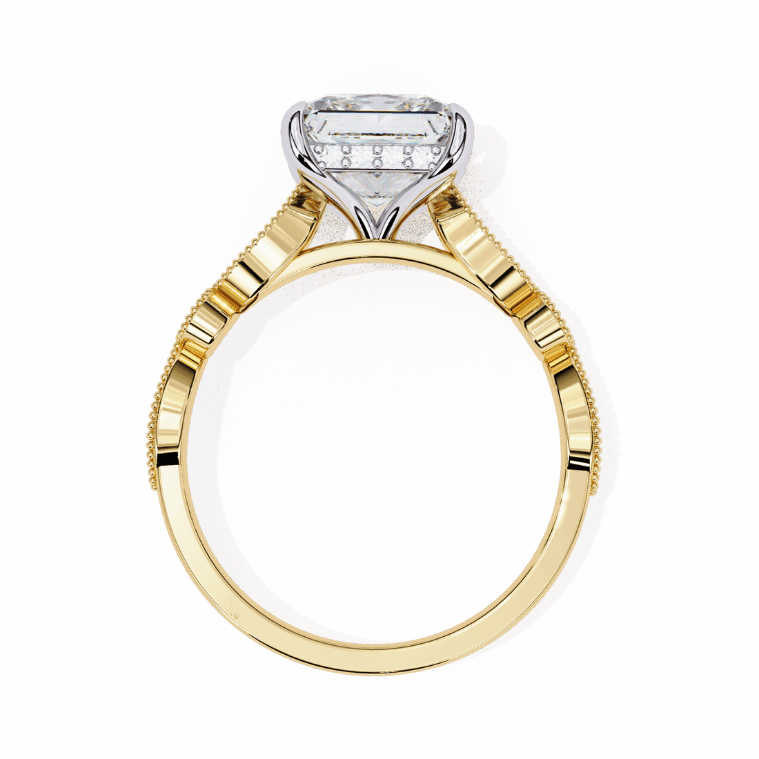 2.5 Carat Princess Bezel Setting Solitaire Ring in Moissanite | House of Estara