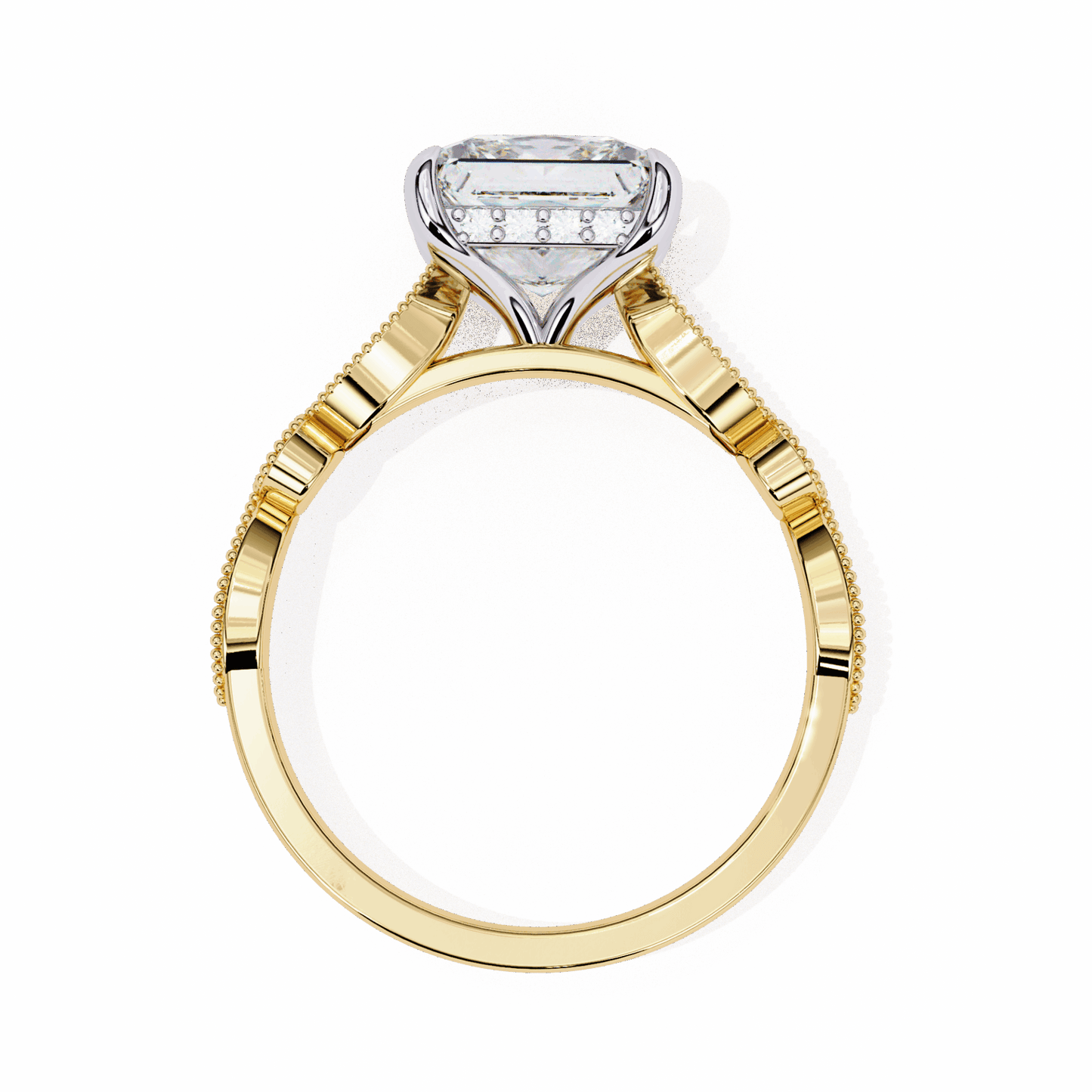2.5 Carat Princess Bezel Setting Solitaire Ring in Moissanite | House of Estara