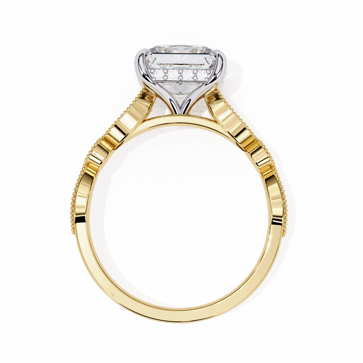 2.5 Carat Princess Bezel Setting Solitaire Ring in Moissanite | House of Estara