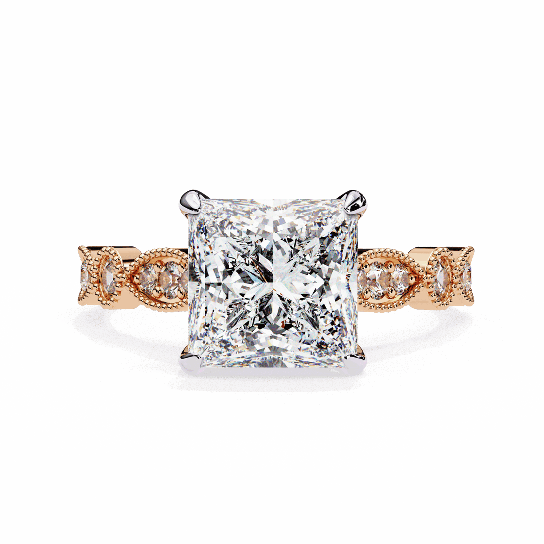 2.5 Carat Princess Bezel Setting Solitaire Ring in Moissanite | House of Estara