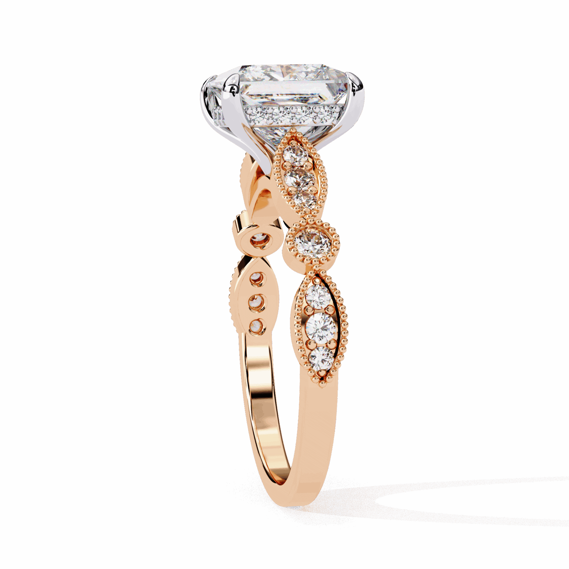 2.5 Carat Princess Bezel Setting Solitaire Ring in Moissanite | House of Estara