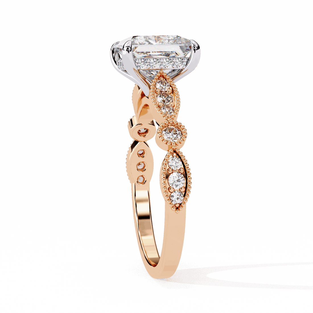 2.5 Carat Princess Bezel Setting Solitaire Ring in Moissanite | House of Estara