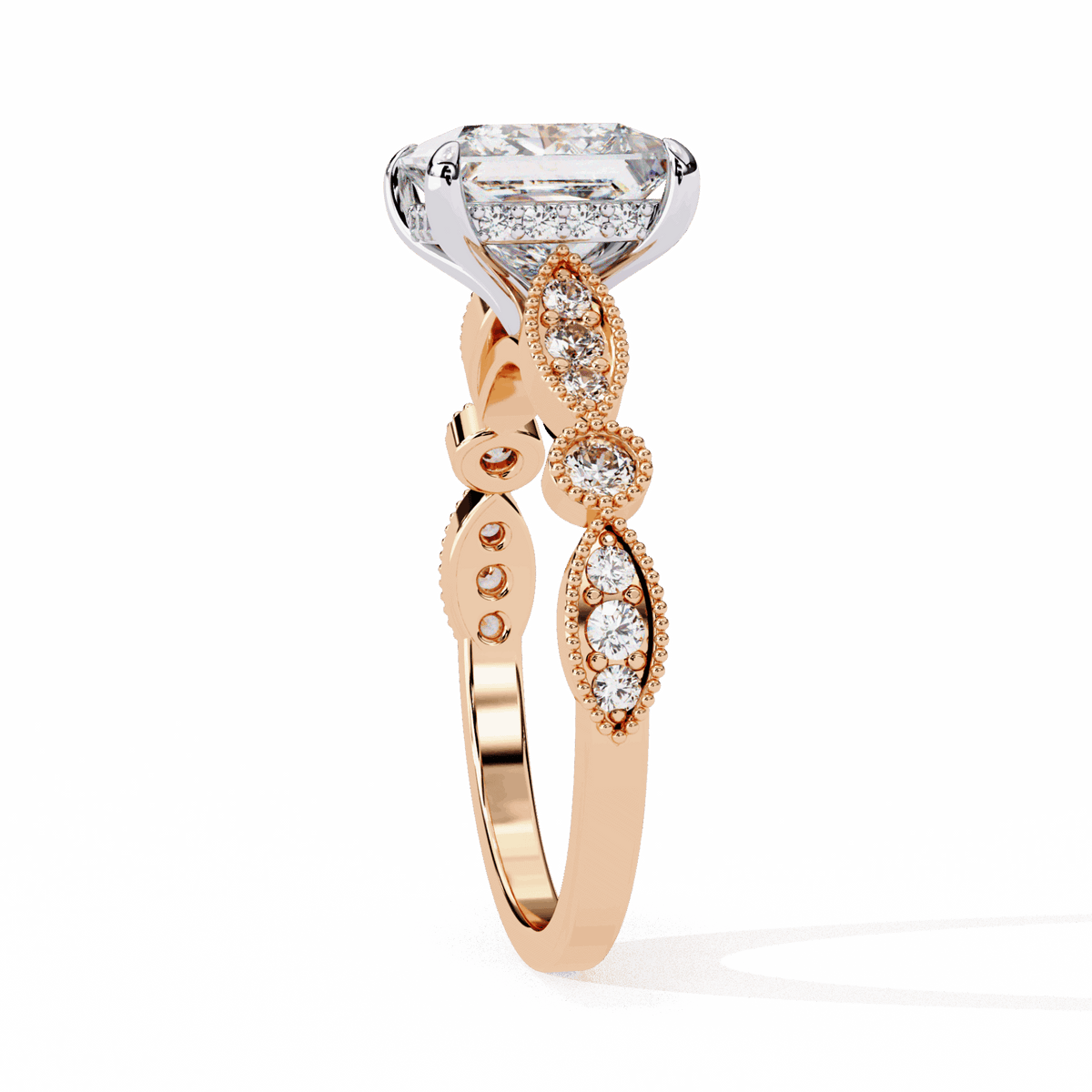 2.5 Carat Princess Bezel Setting Solitaire Ring in Moissanite | House of Estara