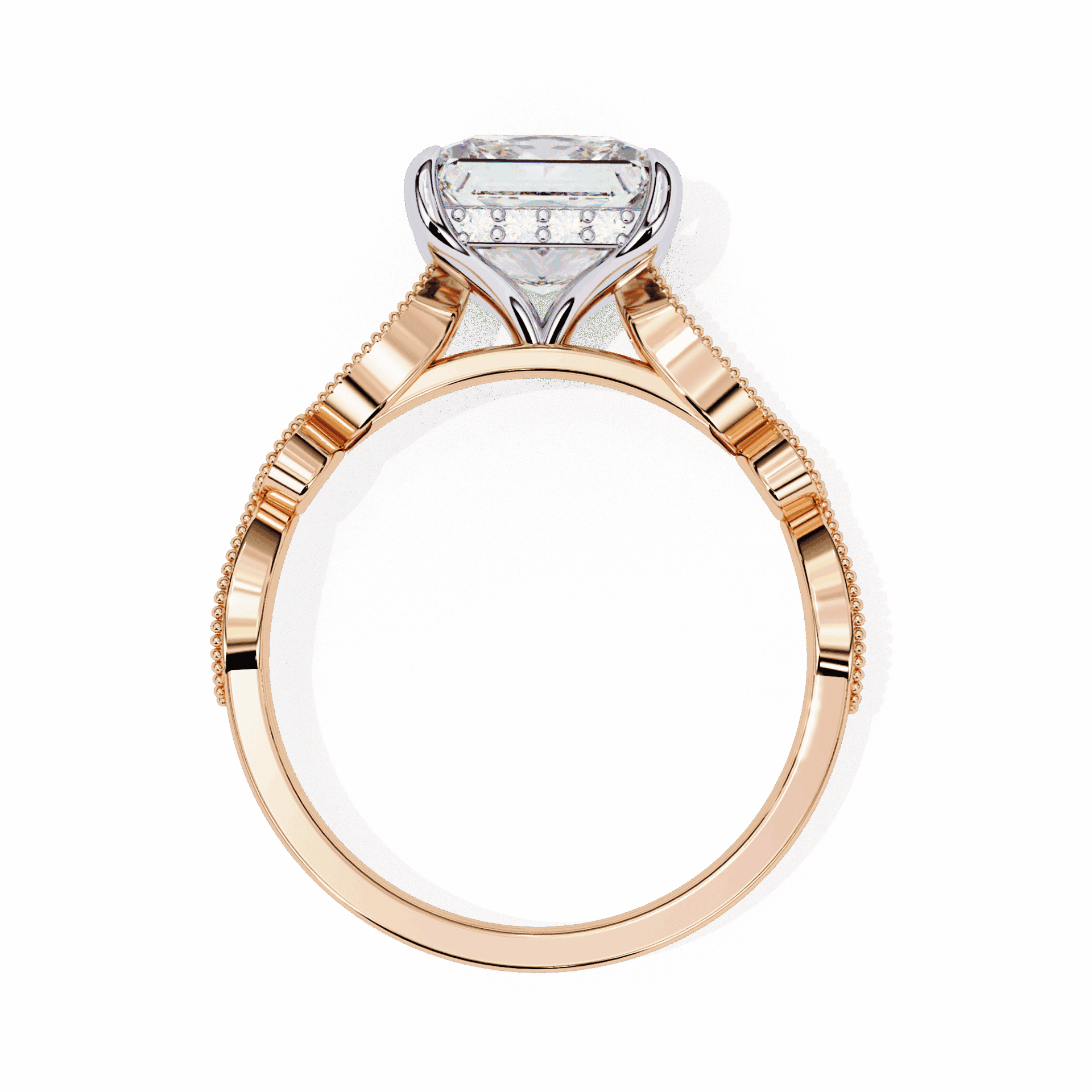 2.5 Carat Princess Bezel Setting Solitaire Ring in Moissanite | House of Estara