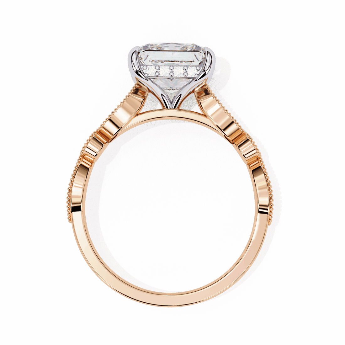 2.5 Carat Princess Bezel Setting Solitaire Ring in Moissanite | House of Estara