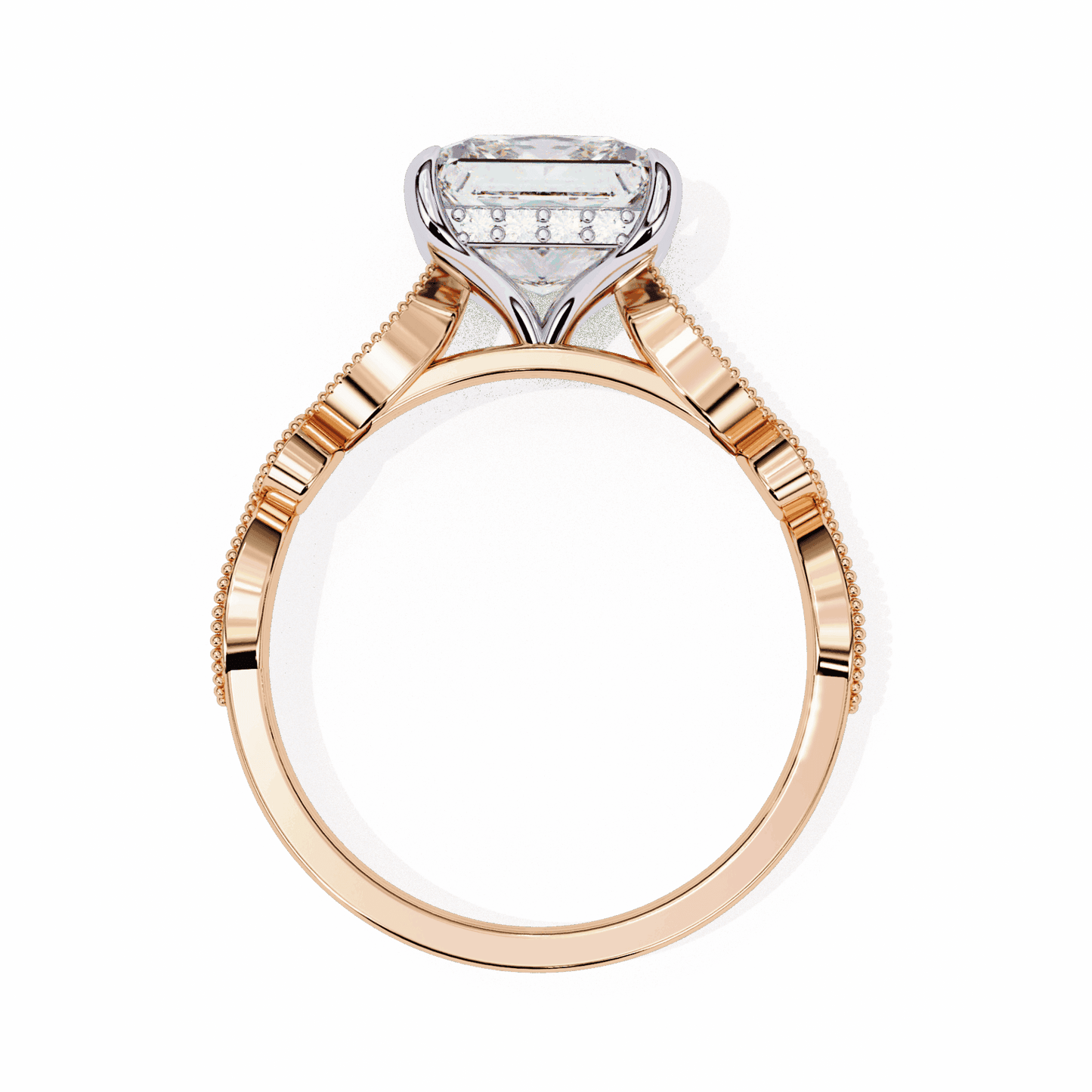 2.5 Carat Princess Bezel Setting Solitaire Ring in Moissanite | House of Estara