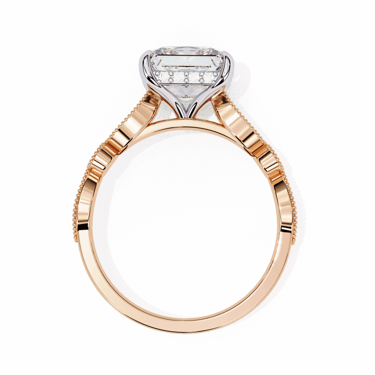 2.5 Carat Princess Bezel Setting Solitaire Ring in Moissanite | House of Estara